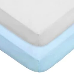 American Baby Company 2 Pack 100% Cotton Value Jersey Knit Fitted Crib Sheet For Standard Crib And Toddler Mattresses, White, For Boys And Girls -Delta Children Shop 21AVow1hs2L