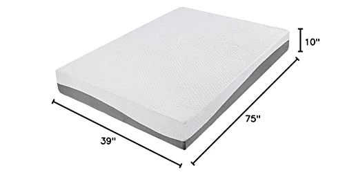 10 Inch Wave Gel Infused Memory Foam Mattress,Gray (Twin) 4 10 Inch Wave Gel Infused Memory Foam Mattress,Gray (Twin) - Image 2