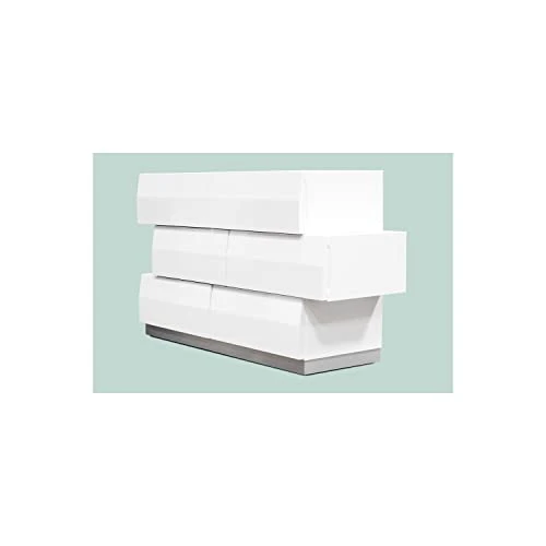 5 Pcs Modern Bedroom Set, Cal. King, White 5 5 Pcs Modern Bedroom Set, Cal. King, White - Image 3