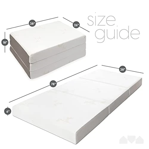 Tri-Folding Memory Foam Foldable Memory Foam Mattress With Washable Cover, Twin XL Size (78"x38"x6") 4 Tri-Folding Memory Foam Foldable Memory Foam Mattress With Washable Cover, Twin XL Size (78"x38"x6") - Image 2