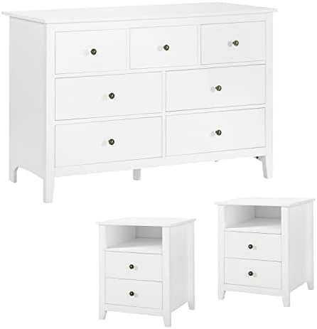 Bedroom Set - 3 Pieces Modern Dresser And Nightstands, Wooden Bedroom Furniture, Black 7 Bedroom Set - 3 Pieces Modern Dresser And Nightstands, Wooden Bedroom Furniture, Black - Image 5