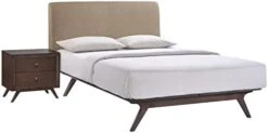 Tracy Mid-Century Modern Wood Platform Queen Bed With Two Nightstands In Cappuccino Gray -Delta Children Shop 316oj L1u9L. AC