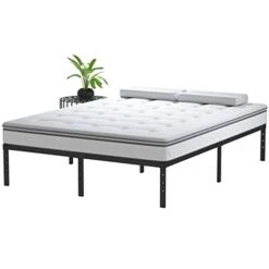 14 Inch Bed Frame Queen Size No Box Spring Needed, Heavy Duty Queen Platform Metal Bed Frame Support Up To 3000 Lbs, Easy Assembly, Noise Free, Black -Delta Children Shop 318VC14HdcL