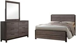 - Exeter Antique Grey Finish Wood Queen Size Bed Bedroom Set. Bed, Dresser & Mirror -Delta Children Shop 31AeFM4BBKL. AC