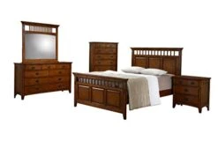 Mont Bedroom Set, King, Warm Chestnut With Satin Gloss Finish