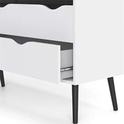 Modern 3 Piece Furniture Set With 2 Pieces Of 1-Drawer Nightstands And 8 Drawer Wood Double Bedroom Dresser In White And Black 14 Modern 3 Piece Furniture Set With 2 Pieces Of 1-Drawer Nightstands And 8 Drawer Wood Double Bedroom Dresser In White And Black -Delta Children Shop 31BaJB0MluL