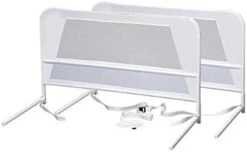 Double Pack Mesh And Steel Telescopic Toddler Child Bed Rail Guard 39 Inches Long For Twin, Double, Full Size Queen, And King Mattress, White -Delta Children Shop 31D9re41hKL. AC