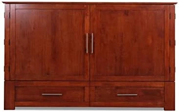 Emurphybed Daily Delight Murphy Cabinet Chest Bed With Charging Station & 6" Memory Foam Mattress, (Twin XL, Cherry) 6 Emurphybed Daily Delight Murphy Cabinet Chest Bed With Charging Station & 6" Memory Foam Mattress, (Twin XL, Cherry) - Image 4