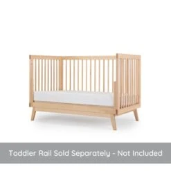 Dadada Baby Soho 3-in-1 Convertible Crib – GREENGUARD Gold Certified, Made In Italy, Solid Beechwood – Adjustable Mattress Height, Modern Design 53.15 X 29.95 X 36.7 In 3 Colors (Natural) -Delta Children Shop 31IBh5z8SDL
