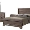 - Black/Brown Wood Queen Size Bedroom Furniture Set, Bed, Dresser, Mirror & 2 Nightstands