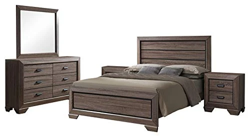 - Black/Brown Wood Queen Size Bedroom Furniture Set, Bed, Dresser, Mirror & 2 Nightstands 3 - Black/Brown Wood Queen Size Bedroom Furniture Set, Bed, Dresser, Mirror & 2 Nightstands