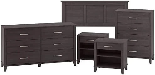 Somerset Headboard, Dressers And Nightstands Bedroom Set, Full/Queen, Storm Gray 9 Somerset Headboard, Dressers And Nightstands Bedroom Set, Full/Queen, Storm Gray - Image 7