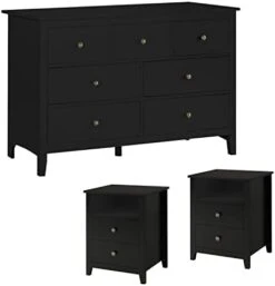 Bedroom Set - 3 Pieces Modern Dresser And Nightstands, Wooden Bedroom Furniture, Black 13 Bedroom Set - 3 Pieces Modern Dresser And Nightstands, Wooden Bedroom Furniture, Black -Delta Children Shop 31PPgJ 2eL. AC