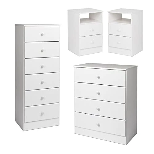 4-Piece Set With 2 Nightstands 4-Drawer Chest & Lingerie Chest 3 4-Piece Set With 2 Nightstands 4-Drawer Chest & Lingerie Chest