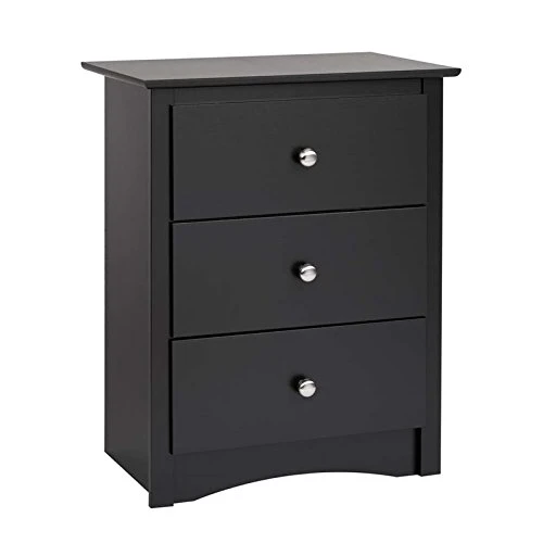 Contemporary 2 Piece Bedroom Set With Bedroom Dresser And 3-Drawer Nightstand In Black 5 Contemporary 2 Piece Bedroom Set With Bedroom Dresser And 3-Drawer Nightstand In Black - Image 3