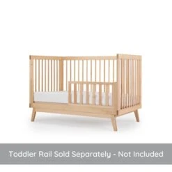 Dadada Baby Soho 3-in-1 Convertible Crib – GREENGUARD Gold Certified, Made In Italy, Solid Beechwood – Adjustable Mattress Height, Modern Design 53.15 X 29.95 X 36.7 In 3 Colors (Natural) -Delta Children Shop 31TRh86TfVL