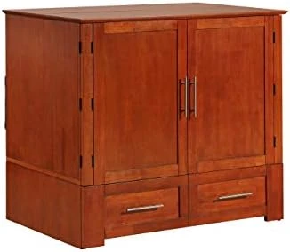 Emurphybed Daily Delight Murphy Cabinet Chest Bed With Charging Station & 6" Memory Foam Mattress, (Twin XL, Cherry) 8 Emurphybed Daily Delight Murphy Cabinet Chest Bed With Charging Station & 6" Memory Foam Mattress, (Twin XL, Cherry) - Image 6