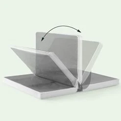 INUS No Assembly Box Spring / 4 Inch White Mattress Foundation / Sturdy Metal Structure, Queen,Grey