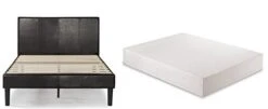 Gerard Platform, Queen, Espresso & Green Tea 12-inch Memory Foam Mattress, Queen