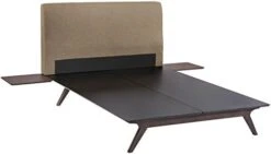 Tracy Mid-Century Modern Wood Platform Queen Bed With Two Nightstands In Cappuccino Gray -Delta Children Shop 31VGtAynL. AC