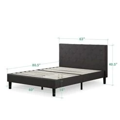 INUS Shalini Upholstered Platform Bed Frame / Mattress Foundation / Wood Slat Support / No Box Spring Needed / Easy Assembly, Dark Grey, Queen 19 INUS Shalini Upholstered Platform Bed Frame / Mattress Foundation / Wood Slat Support / No Box Spring Needed / Easy Assembly, Dark Grey, Queen -Delta Children Shop 31YyxUGEf8L