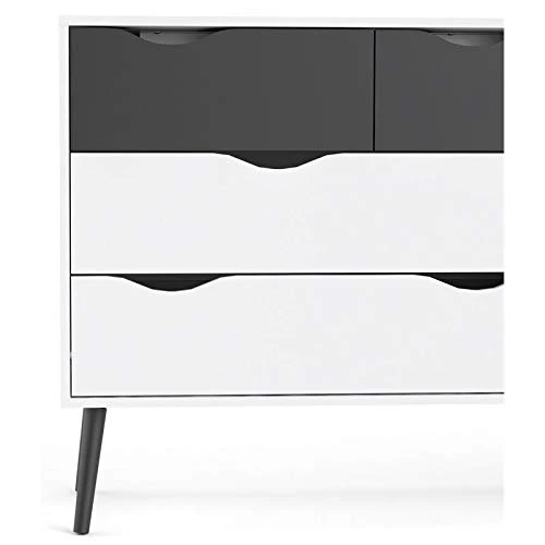 Modern 3 Piece Furniture Set With 2 Pieces Of 1-Drawer Nightstands And 8 Drawer Wood Double Bedroom Dresser In White And Black 9 Modern 3 Piece Furniture Set With 2 Pieces Of 1-Drawer Nightstands And 8 Drawer Wood Double Bedroom Dresser In White And Black - Image 7