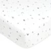 American Baby Company Printed 100% Cotton Jersey Knit Fitted Crib Sheet For Standard Crib And Toddler Mattresses, Grey Stars And Moon, 1 Count (Pack Of 1) (Pack Of 1)