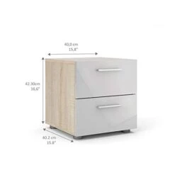 Contemporary Style 4 Piece Bedroom Set With Two Nightstands, 8 Drawer Double Dresser And 4 Drawer Chest In Oak And White Gloss 11 Contemporary Style 4 Piece Bedroom Set With Two Nightstands, 8 Drawer Double Dresser And 4 Drawer Chest In Oak And White Gloss -Delta Children Shop 31corb91r9L