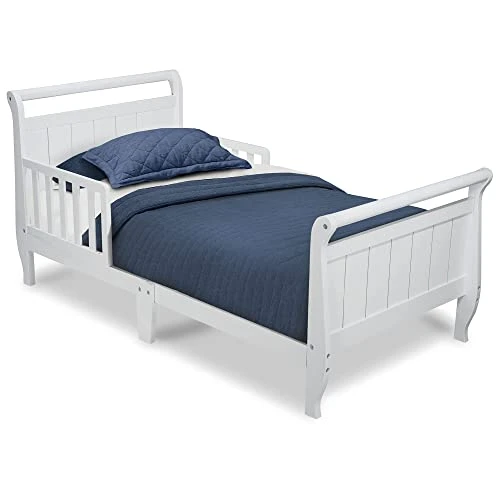 Delta Children Wood Toddler Bed Sleigh, Crib, White 4 Delta Children Wood Toddler Bed Sleigh, Crib, White - Image 2