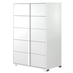 GENERIC Roma Bonded Leather LED Platform Bedroom Set (King Bed, 2 Nightstands, Dresser, Mirror), White -Delta Children Shop 31isqNF2rML