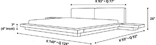Matisse Fujian Modern Platform Bed 2 Night Stands Queen (Oak). 6 Matisse Fujian Modern Platform Bed 2 Night Stands Queen (Oak). - Image 4
