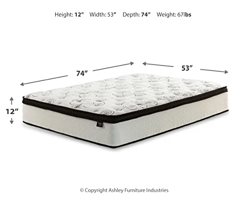 By Ashley Chime 12 Inch Plush Hybrid Mattress, CertiPUR-US Certified Foam, Full, White 5 By Ashley Chime 12 Inch Plush Hybrid Mattress, CertiPUR-US Certified Foam, Full, White - Image 3