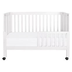 Babyletto Maki Full-Size 2-in-1 Portable Folding Crib With Toddler Bed Conversion Kit In White, Greenguard Gold Certified -Delta Children Shop 31nWQQDn7qL