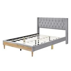4 Pieces Bedroom Sets, Queen Upholstered Platform Bed With 2 Nightstands And Storage Bench, Platform Bed Frame With Button Tufted Upholstered Headboard (Gray) 16 4 Pieces Bedroom Sets, Queen Upholstered Platform Bed With 2 Nightstands And Storage Bench, Platform Bed Frame With Button Tufted Upholstered Headboard (Gray) -Delta Children Shop 31obod4YyoL