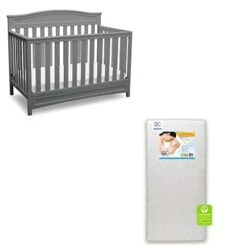 Delta Children Emery 4-in-1 Crib, Grey With Twinkle Stars Crib & Toddler Mattress -Delta Children Shop 31qH0mYR6VL 1