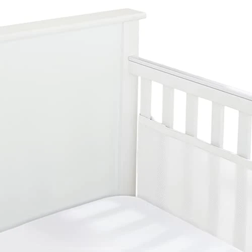 BreathableBaby Breathable Mesh Crib Liner – Classic Collection – White – Fits Full-Size Solid End Cribs Only – Anti-Bumper 3 BreathableBaby Breathable Mesh Crib Liner – Classic Collection – White – Fits Full-Size Solid End Cribs Only – Anti-Bumper