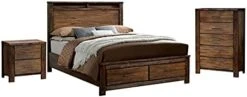 Of America FOA Nangetti 3pc Antique Oak Wood Bedroom Set - Queen + Nightstand + Chest -Delta Children Shop 31sMZPhDRLS. AC