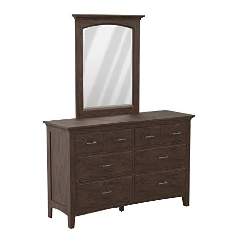 Modern Mission Vintage Oak Bedroom Set With 2 Nightstands And 1 Dresser With Mirror, Queen 6 Modern Mission Vintage Oak Bedroom Set With 2 Nightstands And 1 Dresser With Mirror, Queen - Image 4