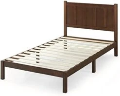 Adrian Wood Rustic Style Platform Bed With Headboard/No Box Spring Needed/Wood Slat Support, King & 12 Inch Gel-Infused Green Tea Memory Foam Mattress, King -Delta Children Shop 31uRXAHe1GL. AC