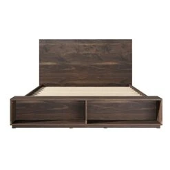 King Bed Frame With Storage Bench Wood Platform Bed With Headboard And Slats Support For Kids Girls Boys Teens Adults, King Size, No Box Spring Needed, Walnut -Delta Children Shop 31wLWUuutdL