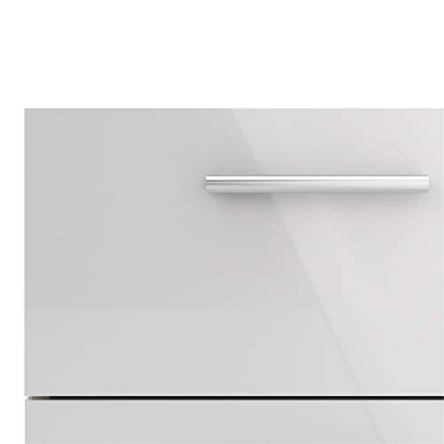 Contemporary Style 4 Piece Bedroom Set With Two Nightstands, 8 Drawer Double Dresser And 4 Drawer Chest In Oak And White Gloss 5 Contemporary Style 4 Piece Bedroom Set With Two Nightstands, 8 Drawer Double Dresser And 4 Drawer Chest In Oak And White Gloss - Image 3