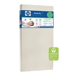 Sealy Butterfly Breathable Knit Waterproof Baby Crib And Toddler Mattress - CERTIPUR-US Certified Foam - Made In USA, 52"x28" -Delta Children Shop 31wlgz66rUL