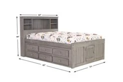 Charcoal Full Size Bookcase Captain Bed With 6 Drawer Storage On ONE Side Opposite Side Is Open -Delta Children Shop 31wxpipJ7fL