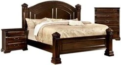Of America FOA Oulette 3pc Cherry Solid Wood Bedroom Set - King + Nightstand + Chest -Delta Children Shop 410G078EURL. AC 1