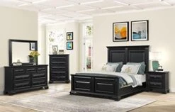 Va Wood Bedroom Set, King Panel Bed, Dresser, Mirror, Nightstand, Chest, Vintage Black -Delta Children Shop 410wDYnzajL. AC