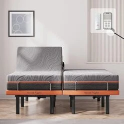 Adjustable Bed Base Frame, Bluetooth Wireless Syncing, Full & Full Mattress, 12 Inch Memory Foam Mattress With Three Firmness Levels From Soft To Firm -Delta Children Shop 411ABEF2s2L. AC 1