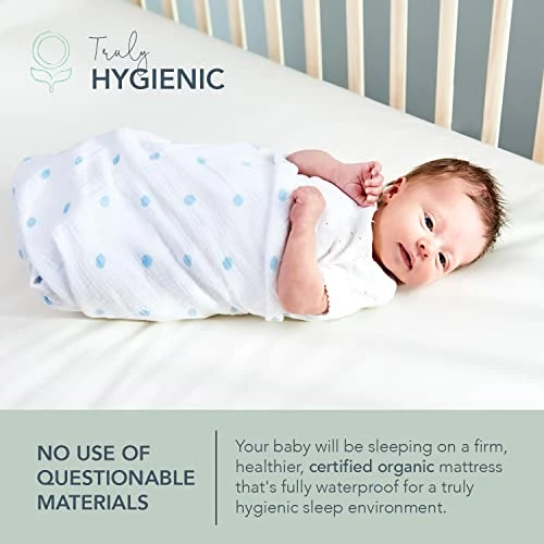 Naturepedic Organic Lightweight Classic Crib Mattress, 2-Stage Natural Mattress For Baby And Toddler Bed, Non-Toxic, 52" X 28" 5 Naturepedic Organic Lightweight Classic Crib Mattress, 2-Stage Natural Mattress For Baby And Toddler Bed, Non-Toxic, 52" X 28" - Image 3