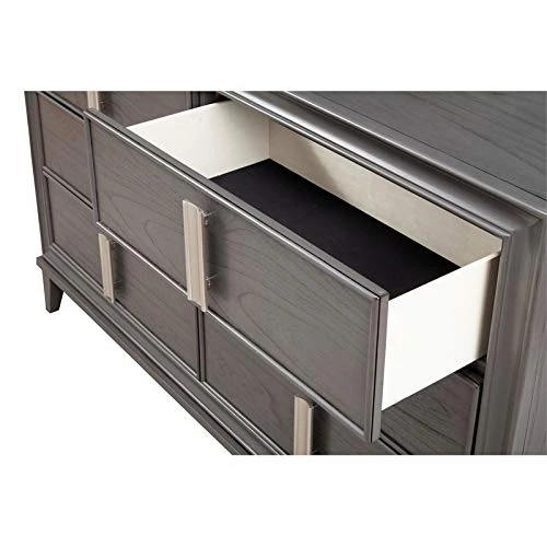 2 Piece Set With Wood 6-Drawer Dresser & 5-Drawer Chest In Dark Gray 7 2 Piece Set With Wood 6-Drawer Dresser & 5-Drawer Chest In Dark Gray - Image 5