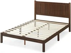 Adrian Wood Rustic Style Platform Bed With Headboard/No Box Spring Needed/Wood Slat Support, King & 12 Inch Gel-Infused Green Tea Memory Foam Mattress, King -Delta Children Shop 413QfVeEzoL. AC