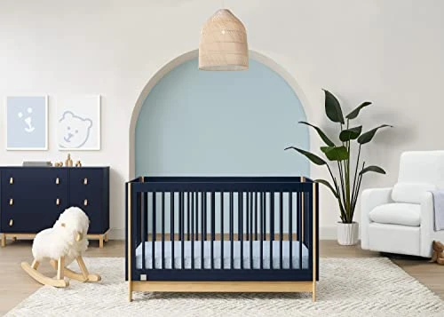 BabyGap By Delta Children Tate 4-in-1 Convertible Crib TrueSleep Crib And Toddler Mattress (Bundle), Navy/Natural 4 BabyGap By Delta Children Tate 4-in-1 Convertible Crib TrueSleep Crib And Toddler Mattress (Bundle), Navy/Natural - Image 2